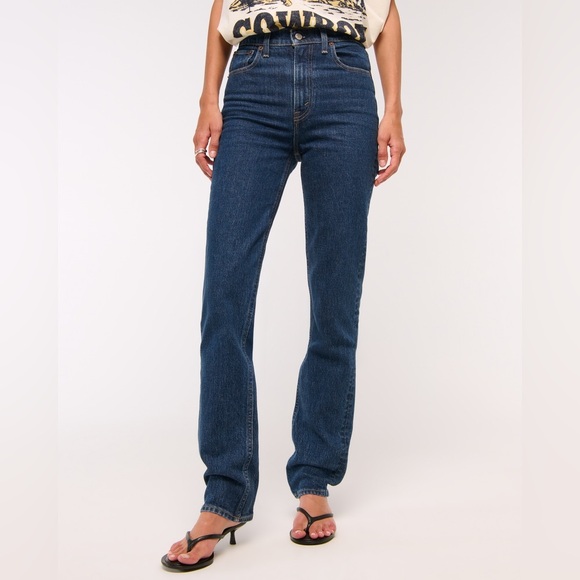 Abercrombie and Fitch The 90s Slim Straight Ultra High Rise Jeans Size 26 NWT - Picture 1 of 13